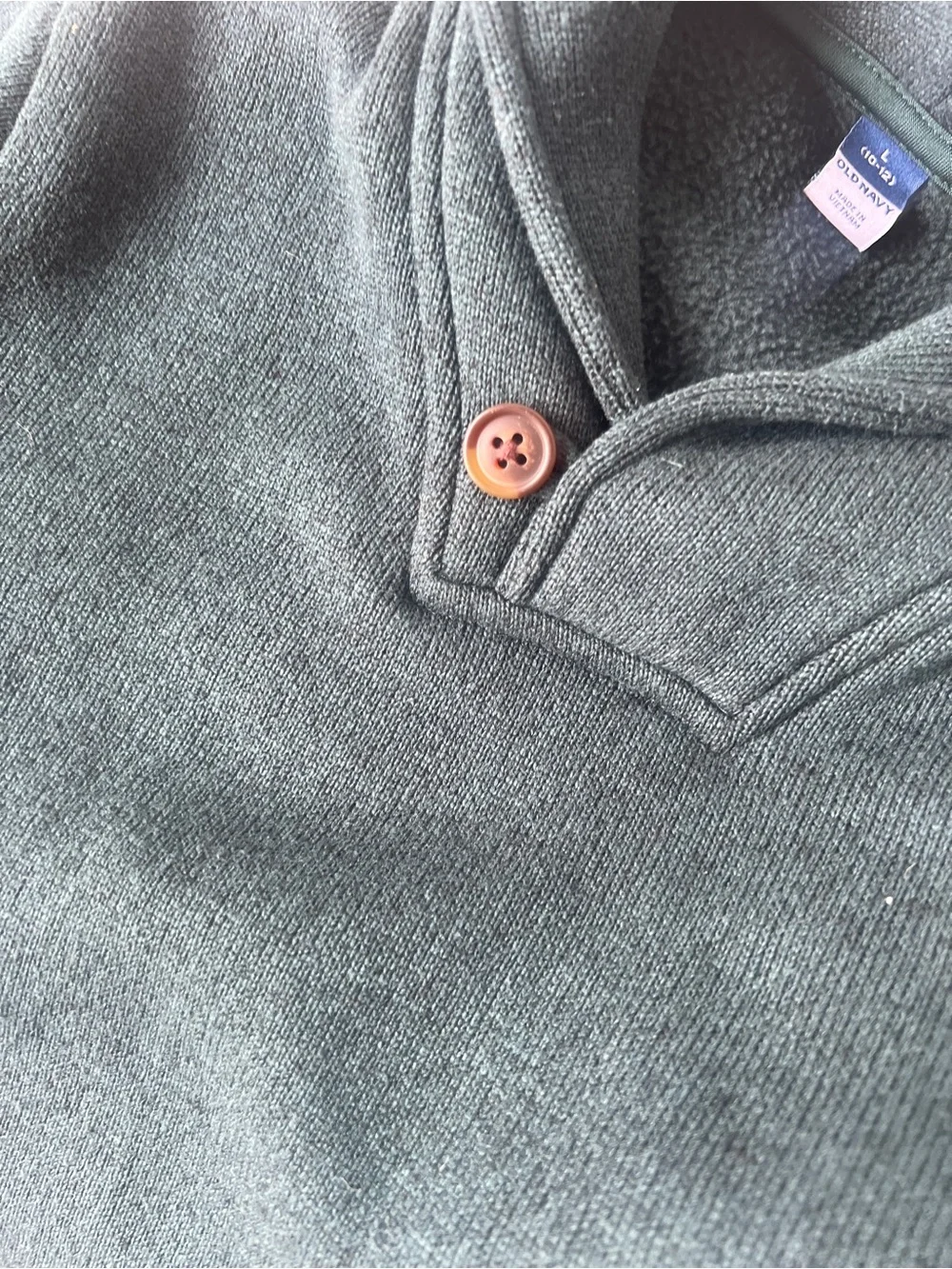 Like New Old Navy Kids Forest Green V-Neck Pullover